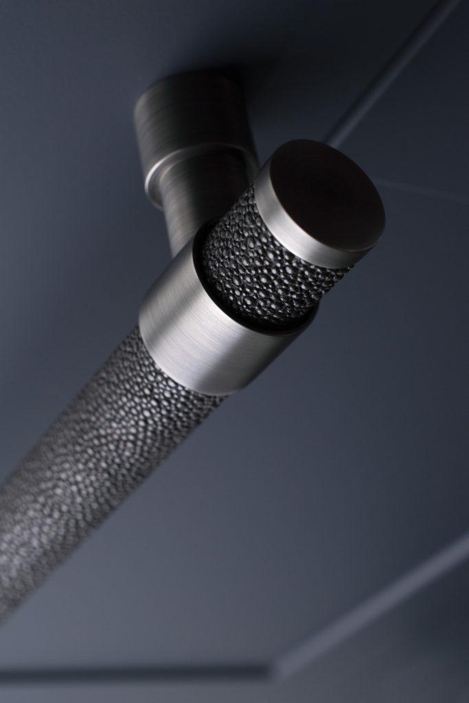 Shagreen Stepped Recess Amalfine Door Pull B1553_ Alupewt, Vintage